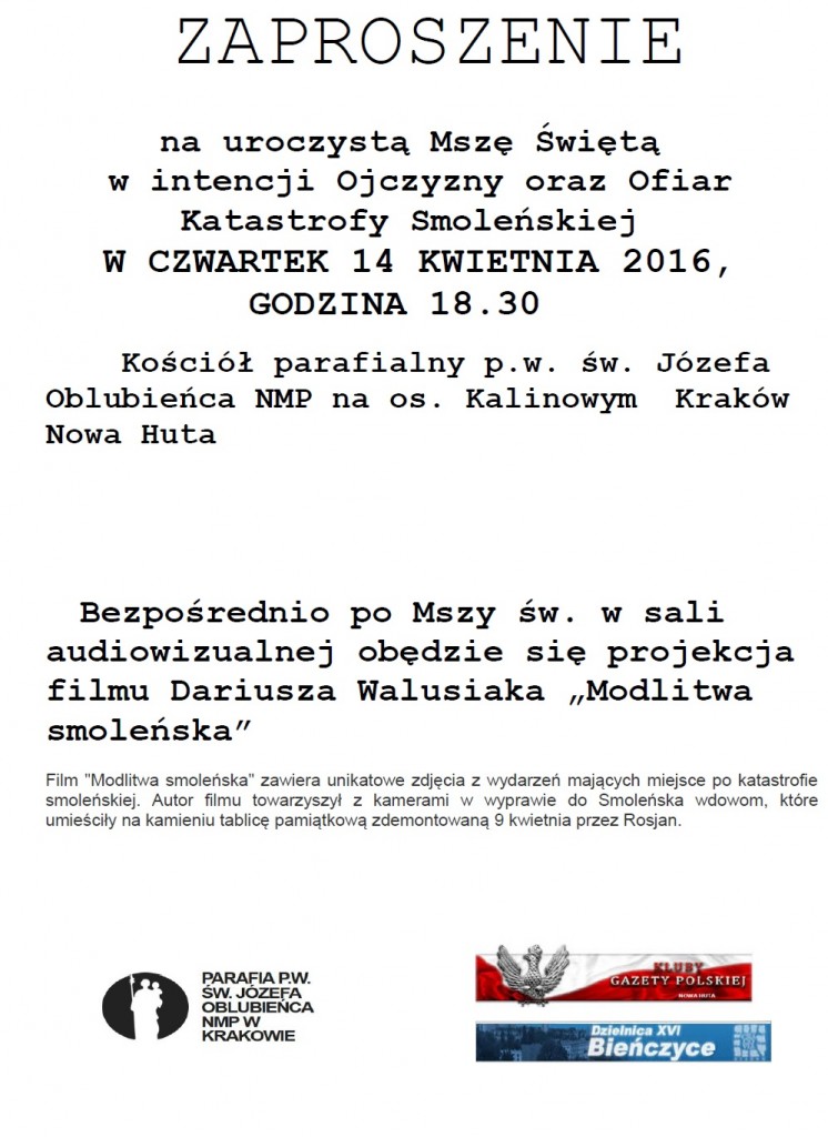 Krakow Nowa Huta - Msza tragedia 2016