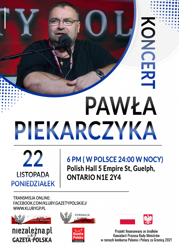 Plakat 22.11 Koncert Ontario Kanada