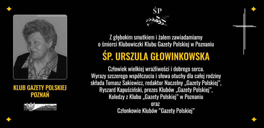 Nekrolog Poznań Urszula Głownikowska