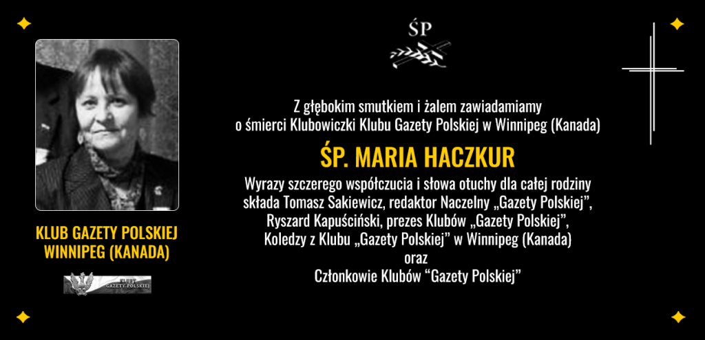 Nekrolog_Winnipeg Kanada - Maria Haczkur