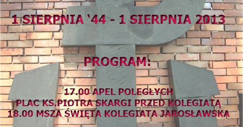 Jarosław – 69 rocznica wybuchu Powstania Warszawskiego