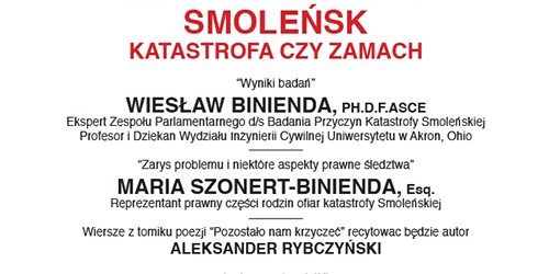 Toronto – spotkanie z Wiesławem Biniendą oraz Marią Szonert-Biniendą … 6 października, g. 5 pm (zaproszenie)