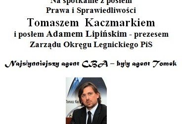 Lubin – spotkanie z posłami PiS na Sejm RP Tomaszem Kaczmarkiem i Adamem Lipińskim, 25 października, g. 17