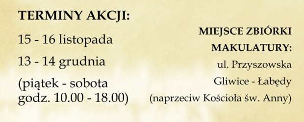 Gliwice nadal zbierają makulaturę.