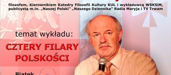 Ruda Śl. – spotkanie z prof. Piotrem Jaroszyńskim nt. Cztery filary Polskości”, 29 listopada, g. 17