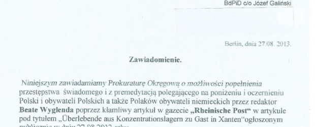 Postanowienie prokuratury rejonowej Warszawa-Mokotów