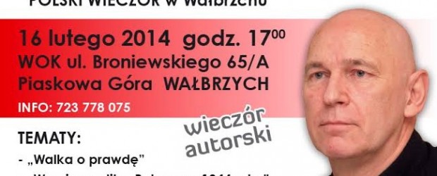 Wałbrzych – wieczór autorski z Leszkiem Żebrowskim, 16 lutego, g. 17…