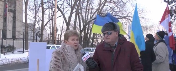Ottawski protest przed siedzibą Ambasady Federacji Rosyjskiej w Ottawie, Kanada (wideo)