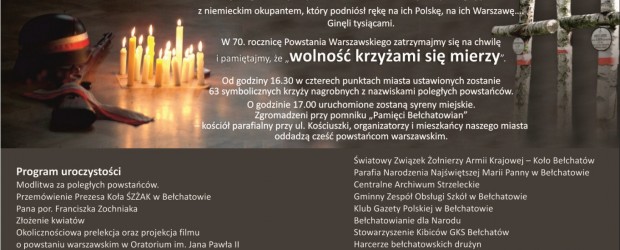 Bełchatów – obchody 70 rocznicy wybuchu Powstania Warszawskiego, 1 sierpnia, g. 16.30