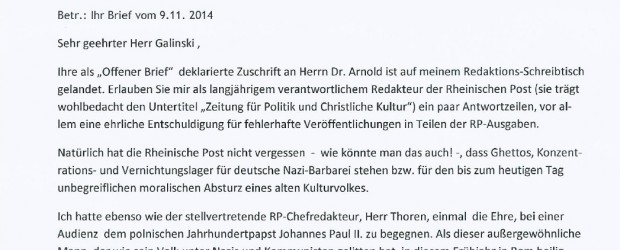 Berlin Brandenburg: Odpowiedz na list pana redaktora z Rheinische Post!
