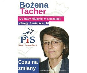 [Koszalin] Bożena Tacher – kandydatka to Rady Miasta