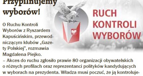 Przypilnujemy wyborów prezydenckich