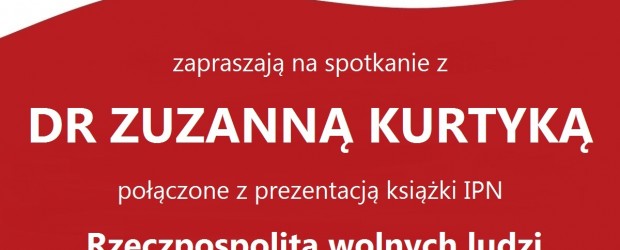 Myślenice – spotkanie z dr Zuzanną Kurtyką, 16 kwietnia,