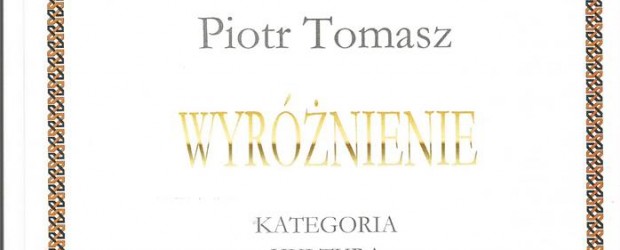 Krajenka – wyróżnienia w Konkursie o Nagrodę Powiatu Złotowskiego dla Piotra Tomasz