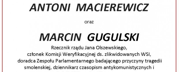 Toronto – spotkanie z ministrem Antonim Macierewiczem oraz Marcinem Gugulskim, 3 października