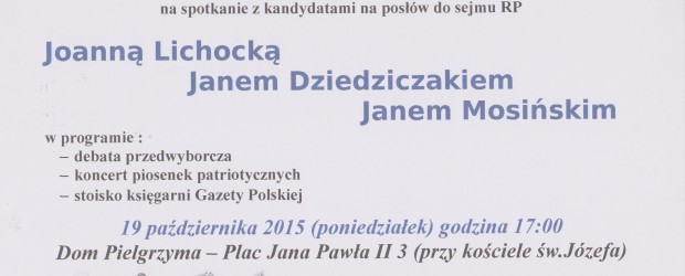 Debata w Kaliszu- J.Lichocka, J.Dziedziczak, J.Mosiński, 19 października