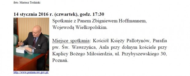 Program spotkań w styczniu 2016 roku w Poznańskim Klubie Gazety Polskiej im. generała pilota Andrzeja Błasika: