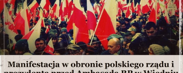 Wiedeń – manifestacja w obronie rządu i prezydenta RP, 23 stycznia