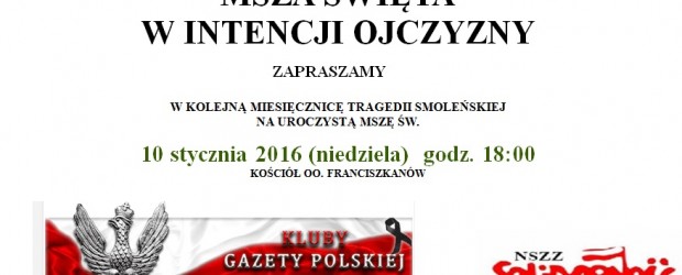 Kalisz – miesięcznica tragedii smoleńskiej, 10 lutego