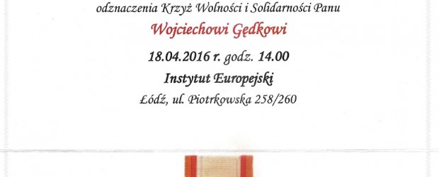 Łowicz: Krzyż Wolności i Solidarności