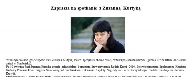 Lubin – spotkanie z Zuzanną Kurtyką, 8 maja