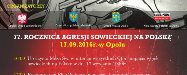 Opole – uroczystości uczczenia Ofiar napaści wojsk sowieckich na Polskę, 17 września, g. 16