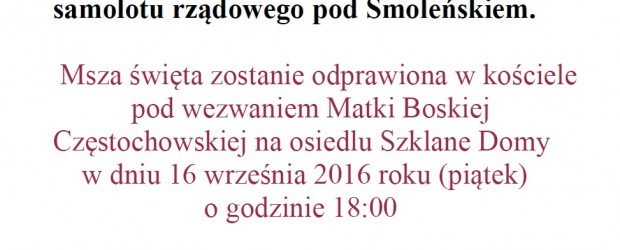 Kraków-Nowa Huta – Msza Św.  oraz uroczystość patriotyczną upamiętniającą Ofiary agresji sowieckiej, 16 września