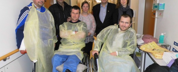 Ukraińscy ranni żołnierze w klinice w Berlinie