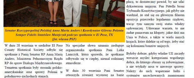 New Mexico: Spotkanie z Senator RP Anną Marią Anders