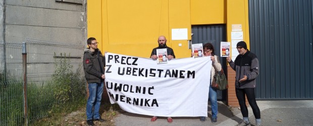 Cichy protest pod aresztem śledczym w którym przebywa Zygmunt Miernik