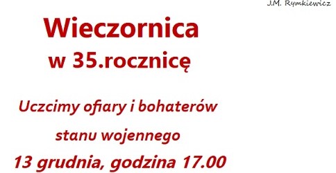 Legnica – Wieczornica  w 35.rocznicę wprowadzenia stanu wojennego: