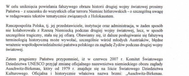 List Klubu GP do austriackich mediów