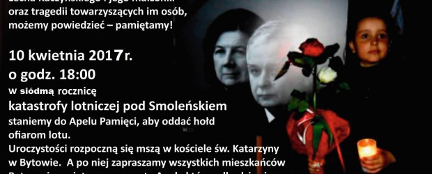 Bytów – 7. Rocznica tragedii smoleńskiej, 10 kwietnia