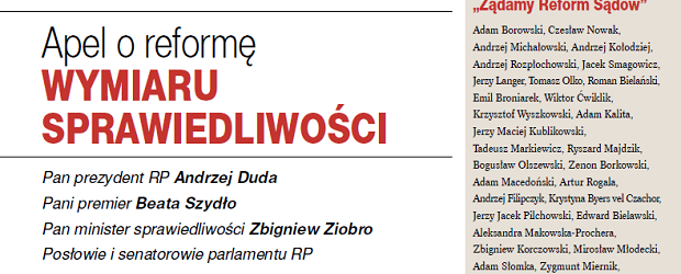 [Formularz do pobrania] „Apel o reformę wymiaru sprawiedliwości” – Podpisz i wyślij!