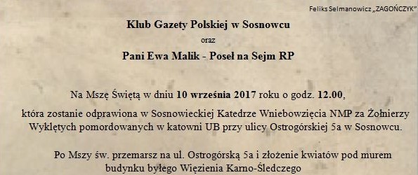 Sosnowiec: Uczczenie ofiar sosnowieckiej katowni UB, 10 września