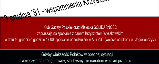 Mielec –  spotkanie z Krzysztofem Wyszkowskim, 16 grudnia