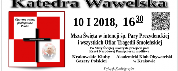 Kraków – miesięcznica tragedii smoleńskiej, 10 stycznia