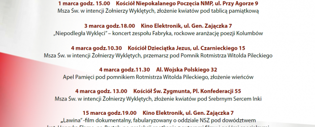 Warszawa Bielany-Żoliborz: Zaproszenie – Dni Pamięci Żołnierzy Wyklętych 19.02-17.03