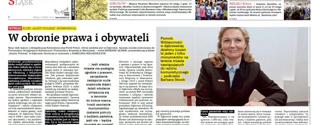 BARBARA SŁOWIK, przewodniczącą Klubu „GP” w Dąbrowie Górniczej w rozmowie z AGNIESZKĄ KOŁODZIEJCZYK: W obronie prawa i obywateli