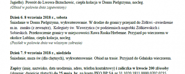 Gdańsk II- Zaproszenie na wyjazd do Lwowa