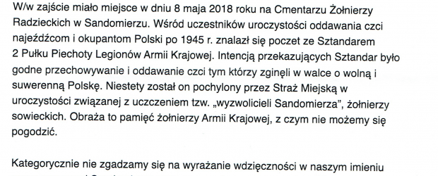 Sandomierz: Protest środowisk patriotycznych