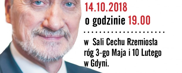 Gdynia – spotkanie z Ministrem Antonim Macierewiczem, 14 października, g. 19