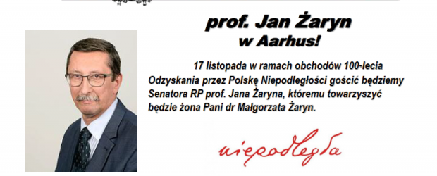 Aarhus – Zaproszenie na spotkanie z Senatorem RP Janem Żaryn