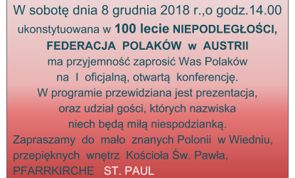 Wiedeń II: Zaproszenie na konferencje (8 grudnia godz. 14:00)