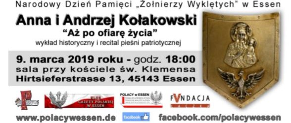 Essen: Zaproszenie –  „Polski Wieczór w Essen”.  Wykład Anny Kołakowskiej  9 marca