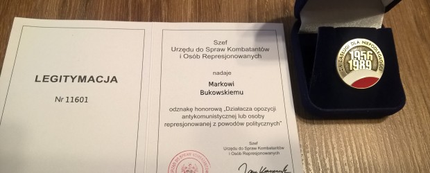 Elbląg II: Marek Bukowski z medalem Zasłużony dla Niepodległości