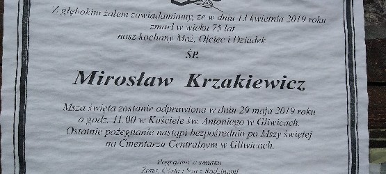 Gliwice:  Pożegnanie śp. Mirosława Krzakiewicza