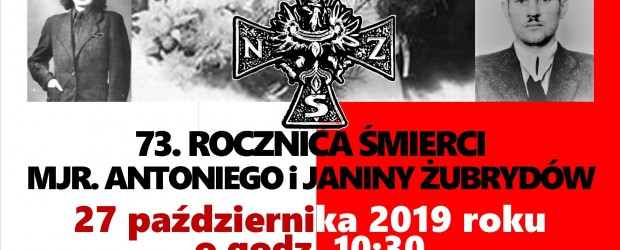 ORZECHÓWKA – 73. rocznica śmierci mjr. Antoniego i Janiny Żubrydów, 27 października