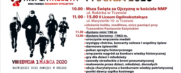 Tczew: Zaproszenie na Bieg Pamięci Żołnierzy Wyklętych. Tropem Wilczym. 1 marca godz. 10:00