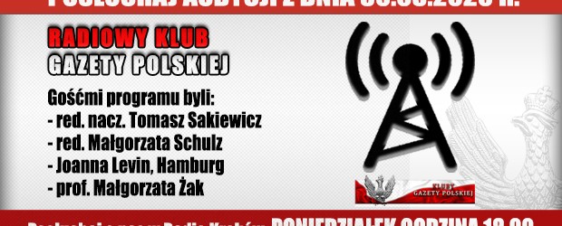 POSŁUCHAJ AUDYCJI: „Radiowy Klub Gazety Polskiej” – 30.03.2020 r.(audio)